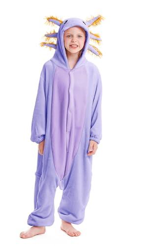 ATOZ ATOZ Unisex Children Animal Purple Axolotl Onesie, Halloween Costume Pajamas Christmas Cosplay Sleepwear For Boys Girls 10-11Y