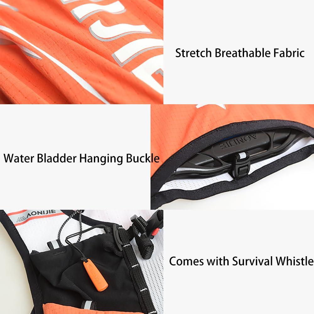 YOUGLE YOUGLE Kids Hydration Backpack 3L Lightweight and Breathable Running Hydration Vest with Whistle for Hiking Cycling (Blue with 750ml Bottle)