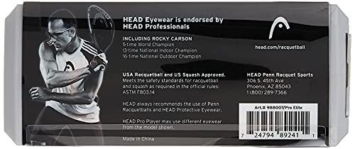 HEAD HEAD Racquetball Goggles - Pro Elite Anti Fog & Scratch Resistant Protective Eyewear w/ UV Protection