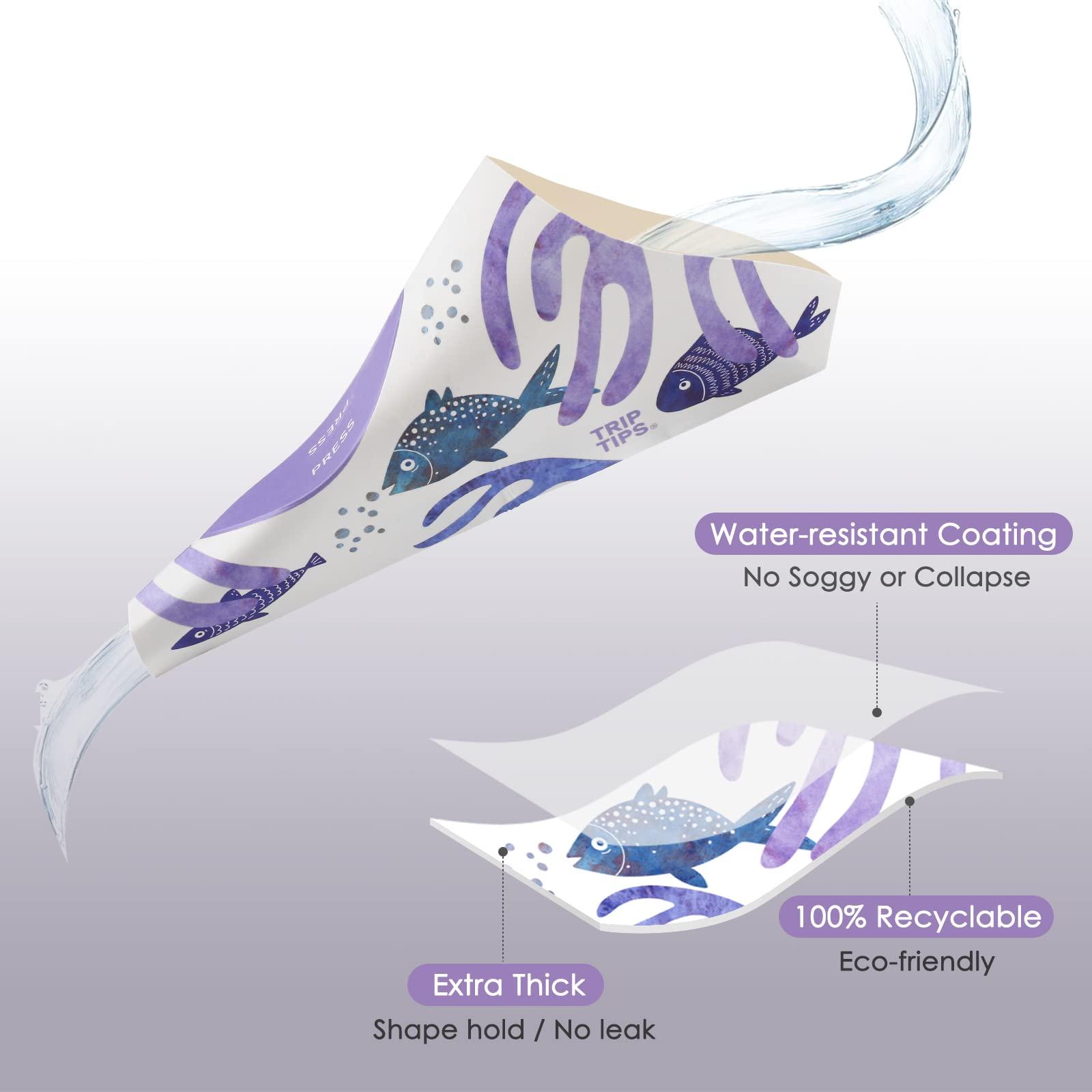 TRIPTIPS TRIPTIPS Female Urinal Disposable Female Urination Device Urinal for Women Foldable Pee Funnel for Women Waterproof Paper Stand and Pee Cup for Public Toilets, Traveling (Pack of 12)