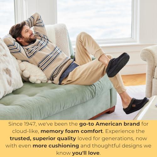 Dearfoams Dearfoams Men's Indoor/Outdoor Breathable Memory Foam Clog Offered in Wide Widths, Chestnut, Medium