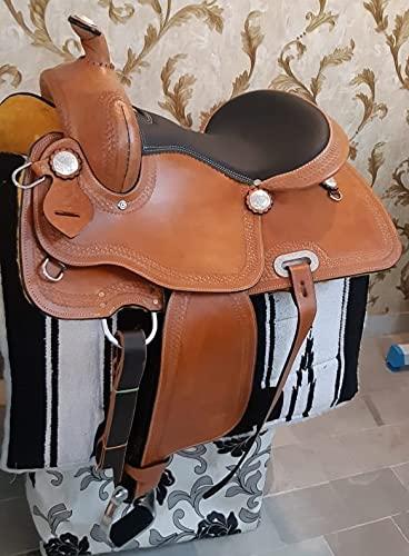 Deen, Enterprises Deen, Enterprises Youth Child Pony Miniature Premium Leather Western Barrel Racing Horse Saddle, Size 10" to 12" Inches Seat Available