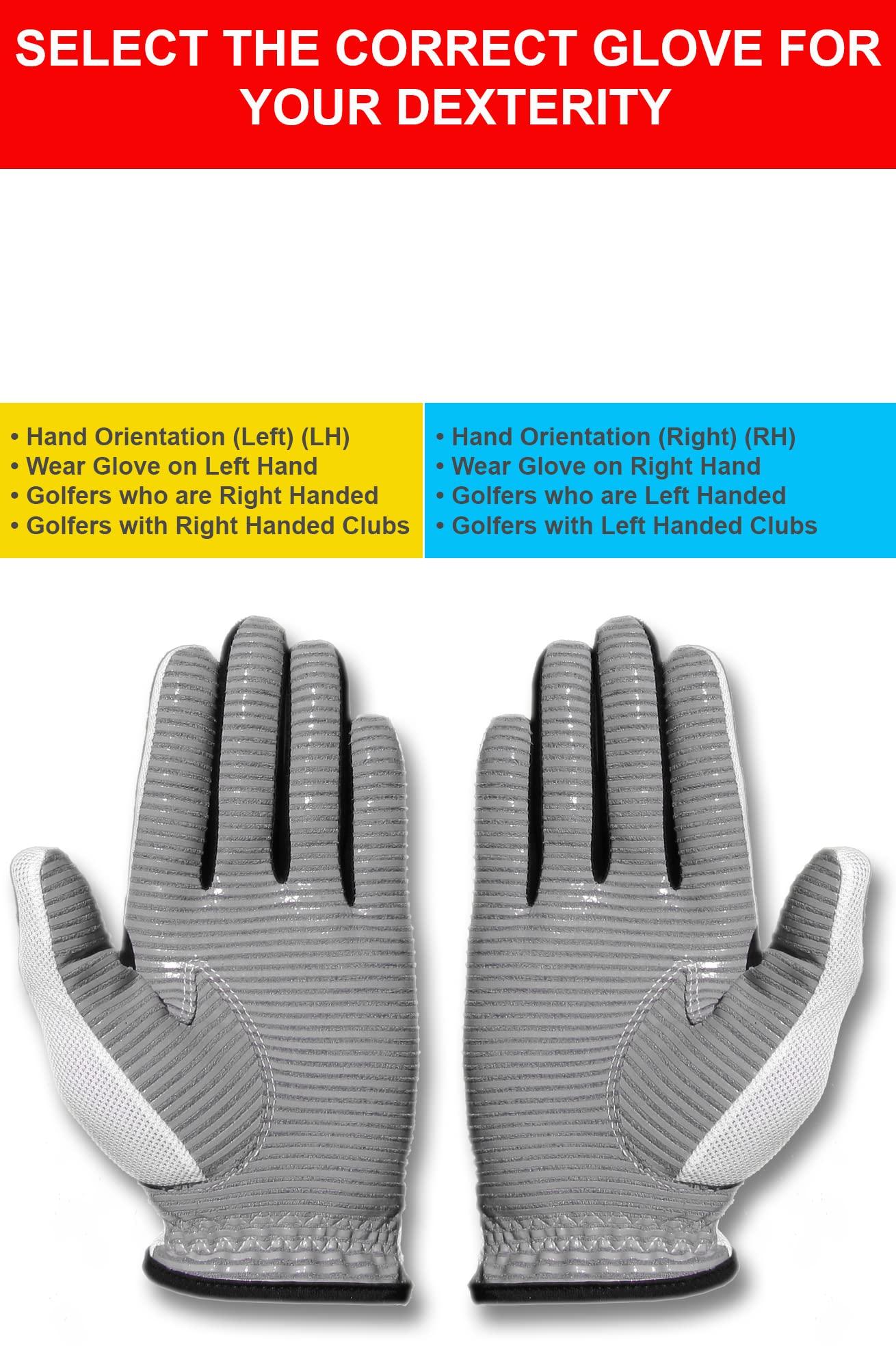 CaddyDaddy CADDYDADDY Claw Golf Gloves for Men | Flex-Mesh Design for Cool Ventilation | Lasts 3-5 Times Longer than Leather | Silicone-Web Coating for Maximum Grip | 100% Machine-Washable | WHITE | LH-CADET MED