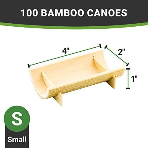 Restaurantware Restaurantware 4 Inch x 2 Inch Bamboo Canoe Dishes 100 Mini Bamboo Serving Boats - Heat Resistant Disposable Natural Bamboo Small Sushi Boats For Parties Or Catering