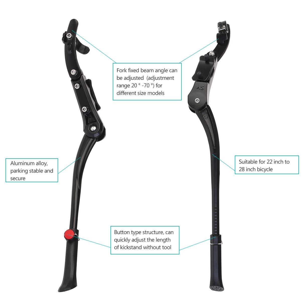 BESPORTBLE BESPORTBLE Adjustable Stand Bicyle Kick Firm Mount Mountain Cycling Kick Stand Bike Kickstand Adjustable Kickstand Car Support Accessories