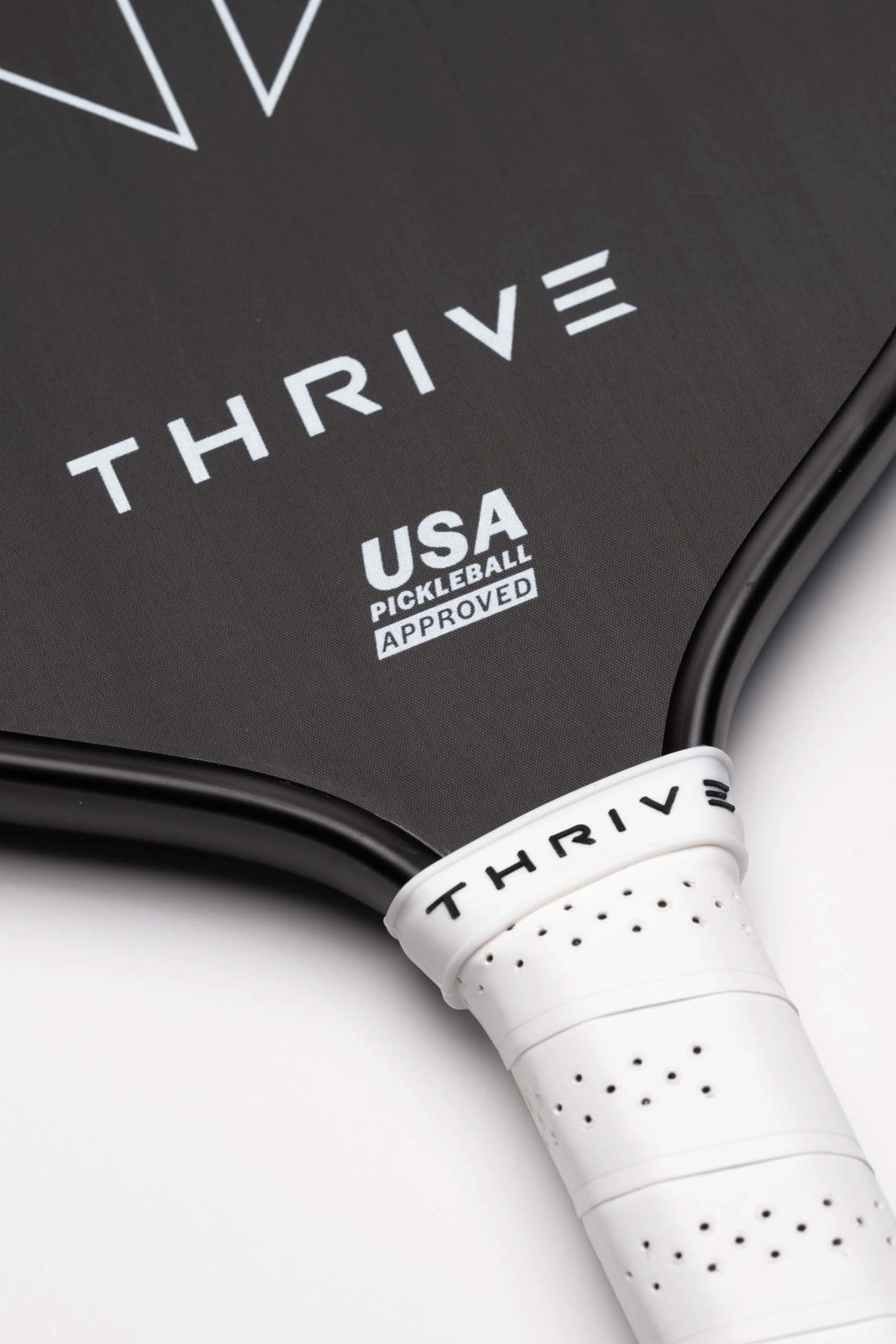 Thrive Thrive Rush 13mm Carbon Fiber Thermoformed Custom Weighted Pickleball Paddle Includes Custom Lead Weighting System & Paddle Cover (Black)(Heavy) (Swing Weight: Heavy 122-123)