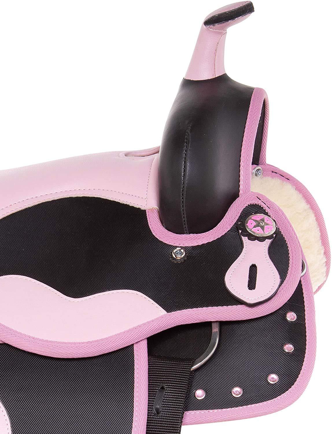 Deen, Enterprises Deen, Enterprises Youth Child Synthetic Western Pony Miniature Horse Saddle Tack Get Matching Headstall, Breast Collar & Saddle Pad Size 10\" to 12\" Inches Seat Available (11\" Inches seat)