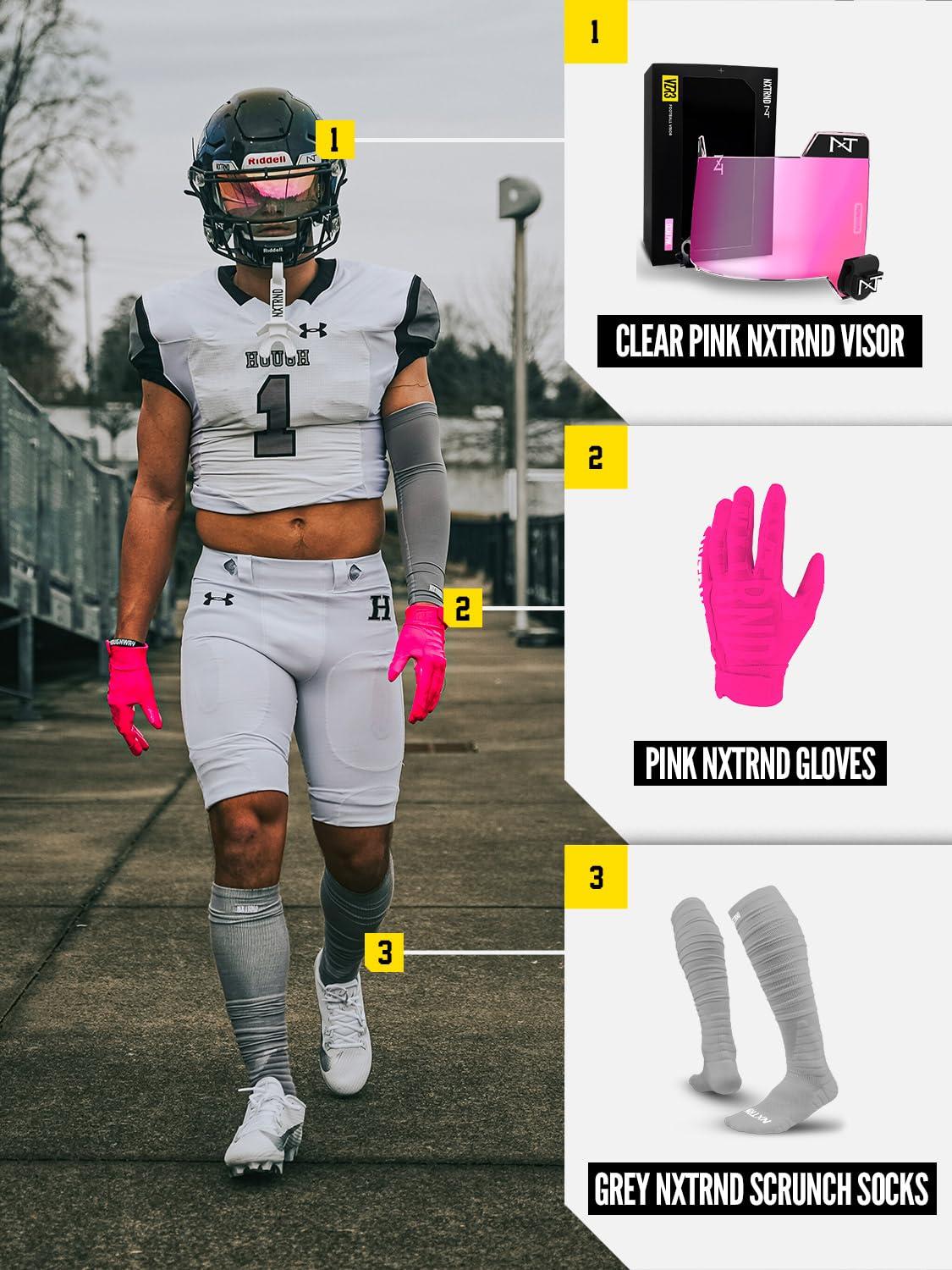 NXT NXTRND Nxtrnd XTD Scrunch Football Socks, Extra Long Padded Sport Socks for Men & Boys (Grey, Y)