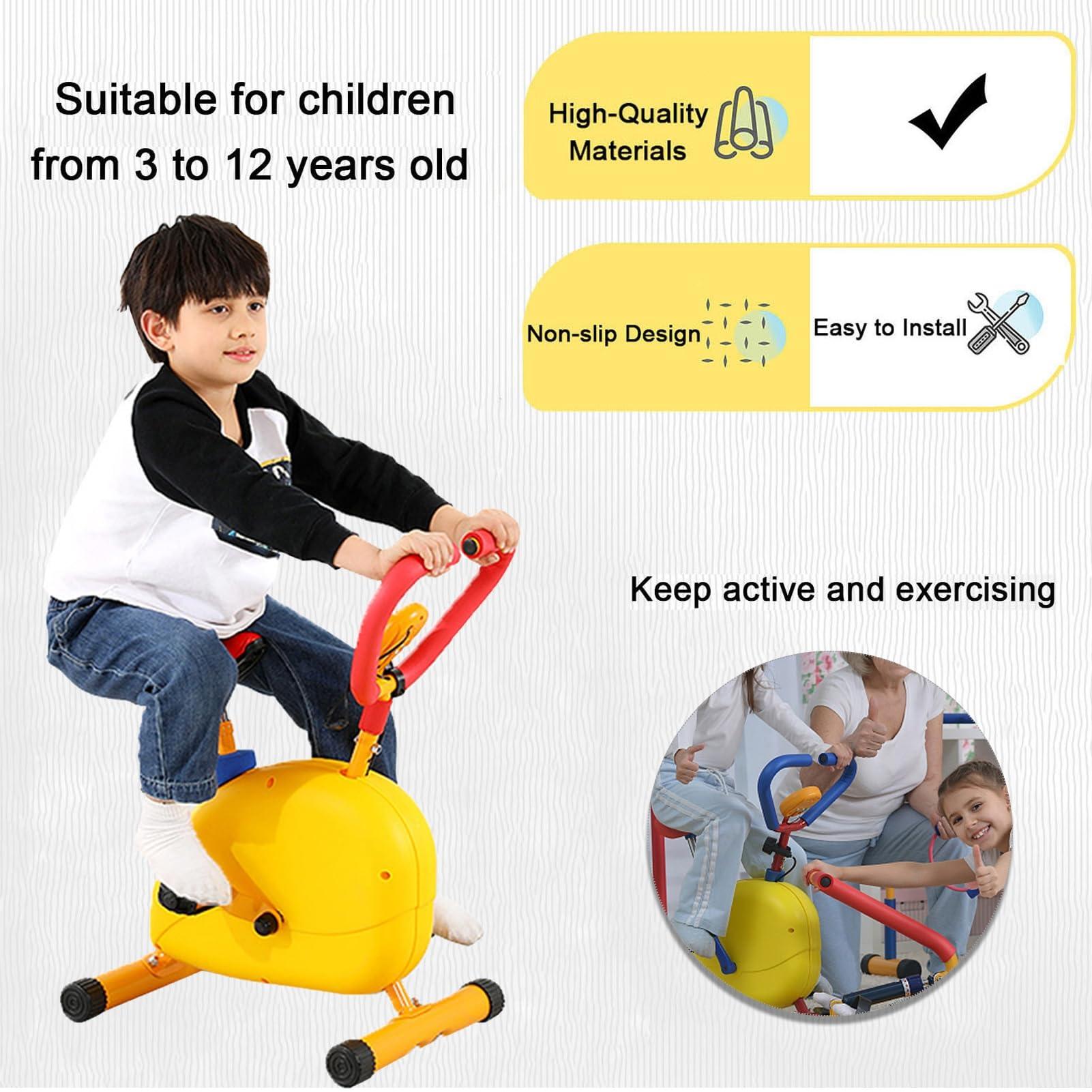 QBDGXFC Kids Fitness Exercise Equipment, Fitness Kids Exercise Bike, Kids Stationary Bike with High Elastic Seat, Kids Indoor Stationary Bike for Ages 3-12 Year Old