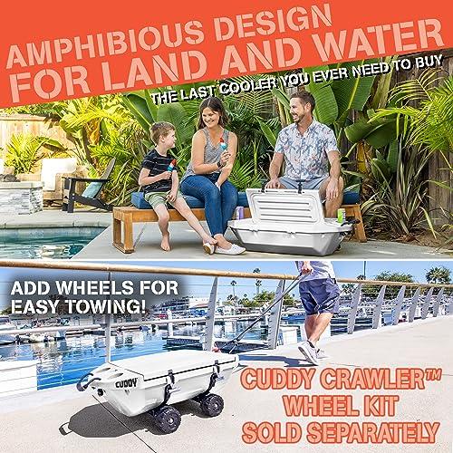 GoSports Outdoors CUDDY Floating Cooler and Dry Storage Vessel for Land & Water 40QT Great for River, Beach, Kayak, Pool, & Lake - White