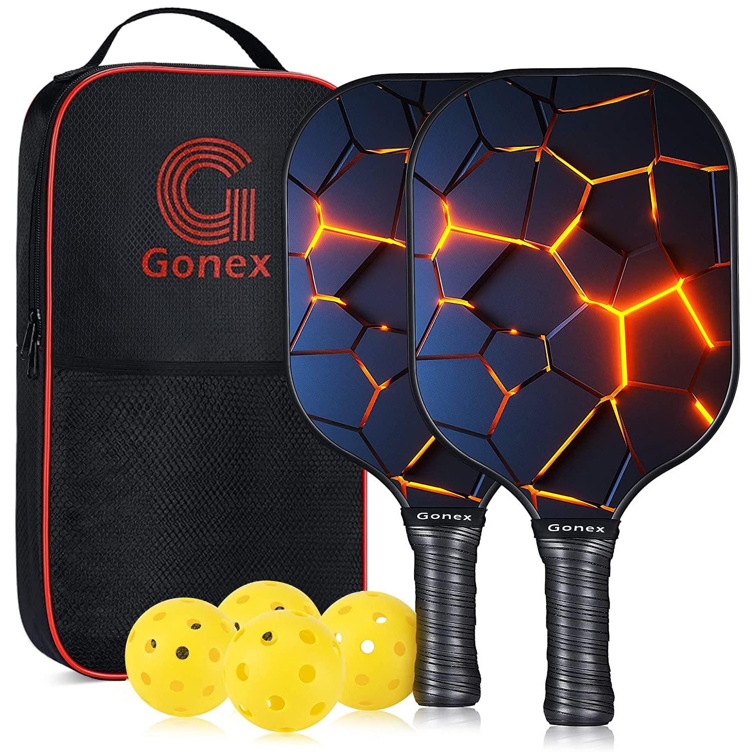 Gonex Gonex Pickleball Paddles, USAPA Approved Graphite Pickleball Set of 6 Paddles with 8 Balls, 2 Portable Carry Bags