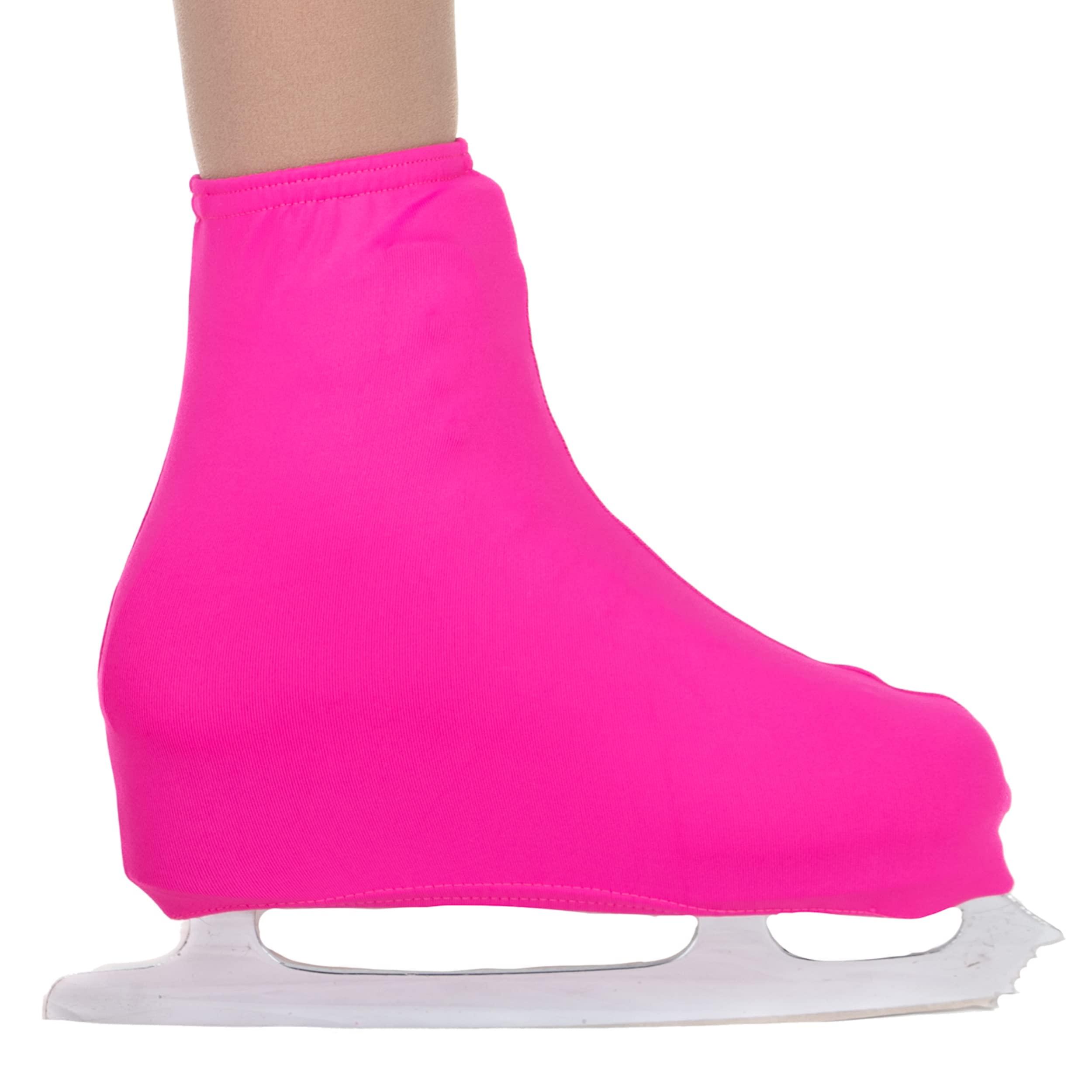 CRS Cross CRS Cross Skating Boot Covers Lycra Skate Covers. Performance Ready Protection for Figure Skates, Ice Skating, Roller Skates. (Power Pink, Youth)