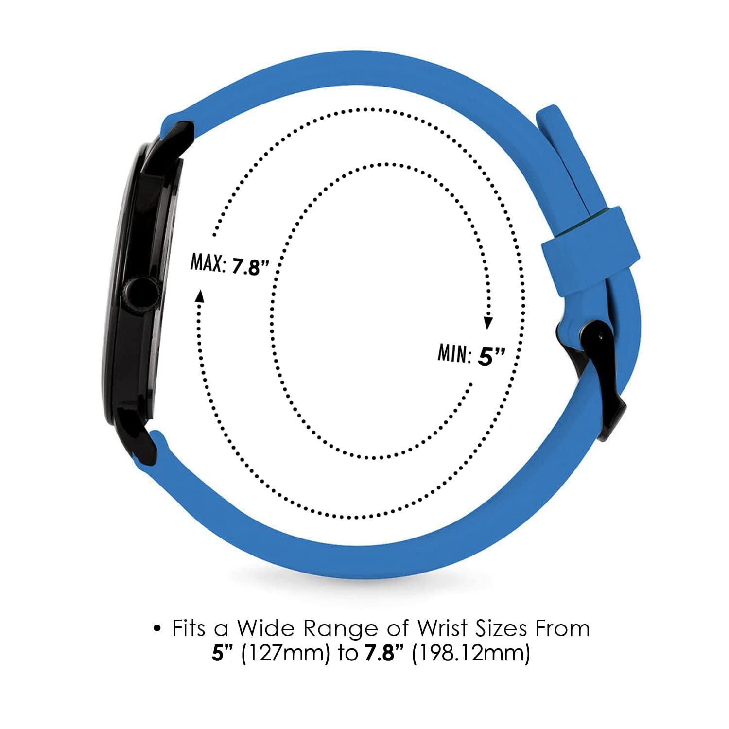 Speidel Speidel Original Scrub Watch for Nurses, Medical Professionals, Mens and Womens Watch with Second Hand Nursing, Nurse Watches for Women Men, Waterproof 12 and 24 hr Time - Black Case/Dial, Blue