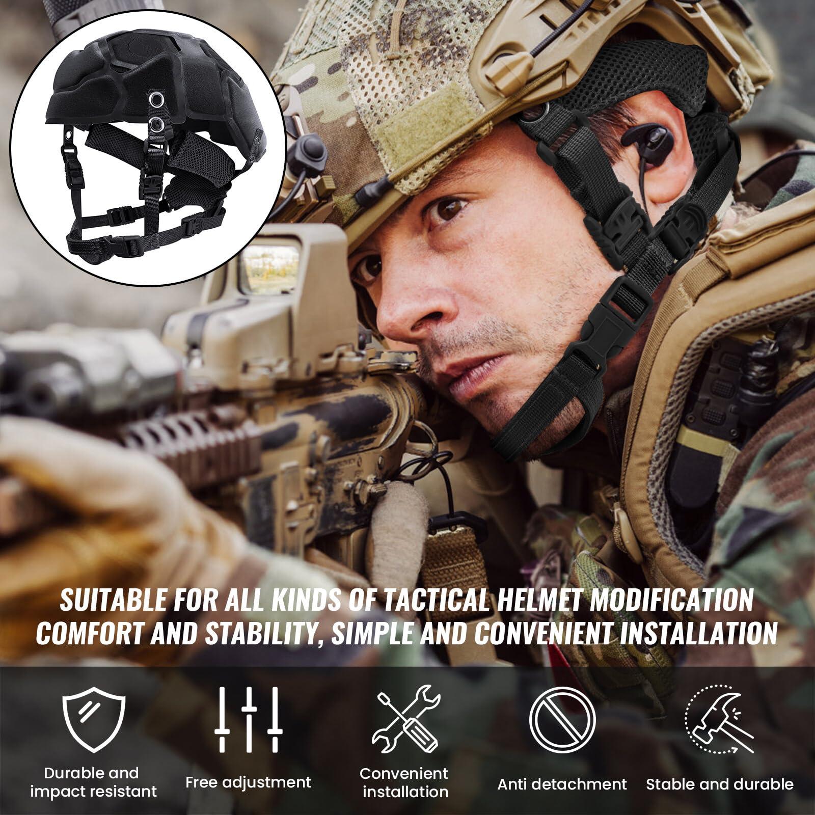 Yzpacc Yzpacc 2set Tactical Helmet Pads and Helmet Chin Strap Replacement Adjustable for Tactical Fast MICH ACH Bump FMA EXF Helmet Replacement Accessories Kit