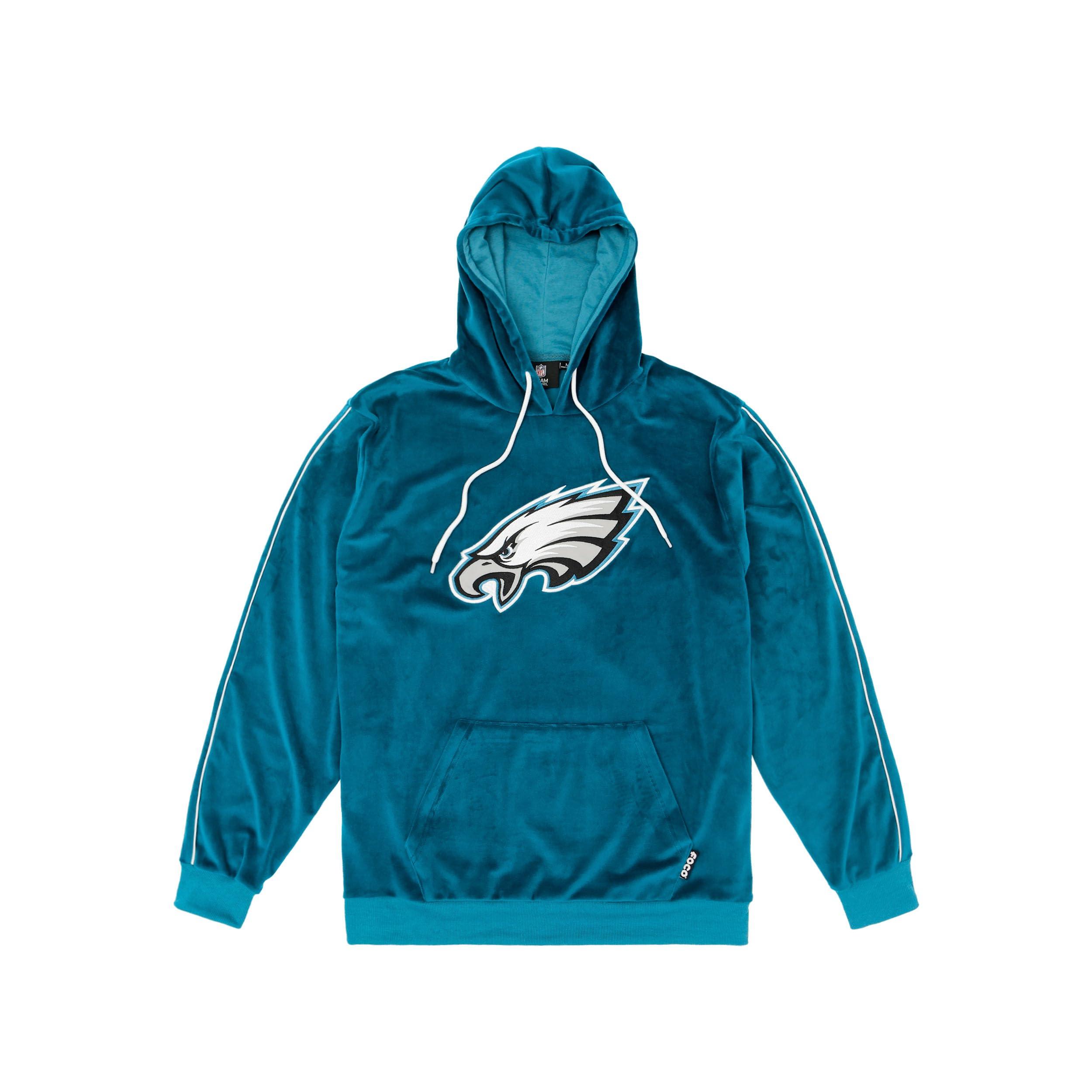 FOCO FOCO Men\'s Standard NFL Logo Tracksuit Soft Velour Sweatsuit Hooded Sweatshirt, Team Color