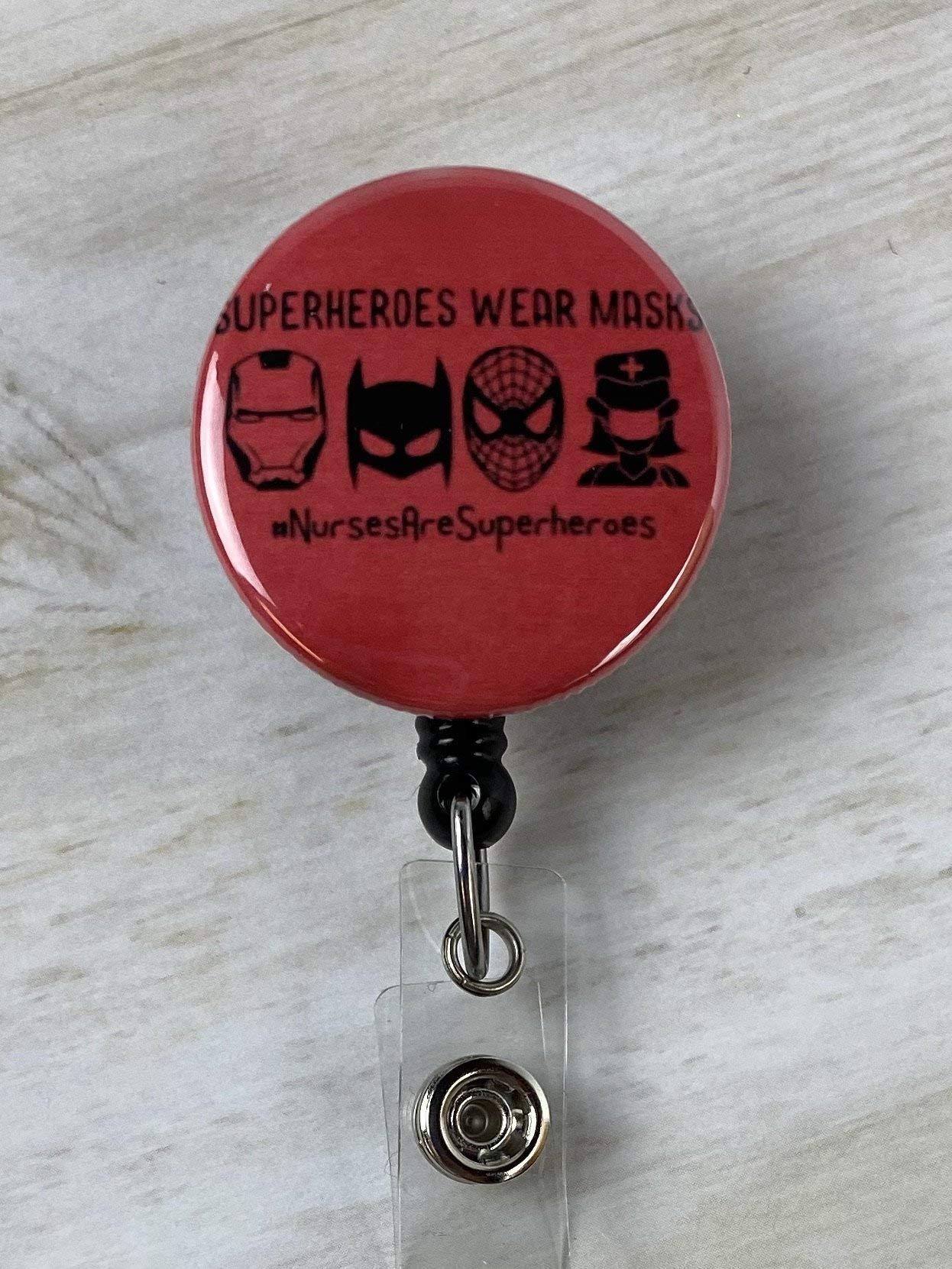 My4BadgeBuilders Hero Badge Reel ~ Essential Worker ~ Not All Heros Wear Capes ~ Badge Reel ~ Cute Badge Reel ~ Nurse Badge Reel ~ Retractable Badge Reel