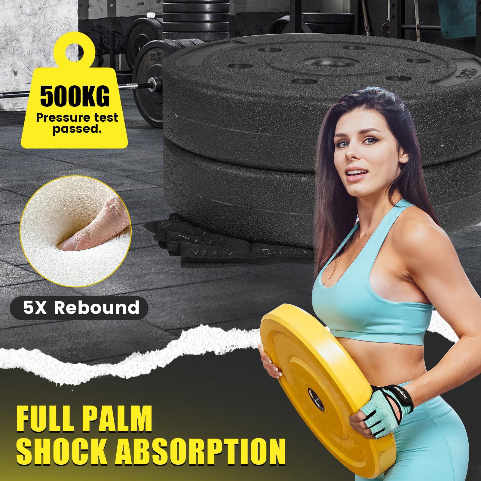 HOZMOZ HOZMOZ Ventilated Weight Lifting Gloves, Thick Padded Gym Gloves with Full Palm Protection & Grip & Shock Absorption for Women & Men