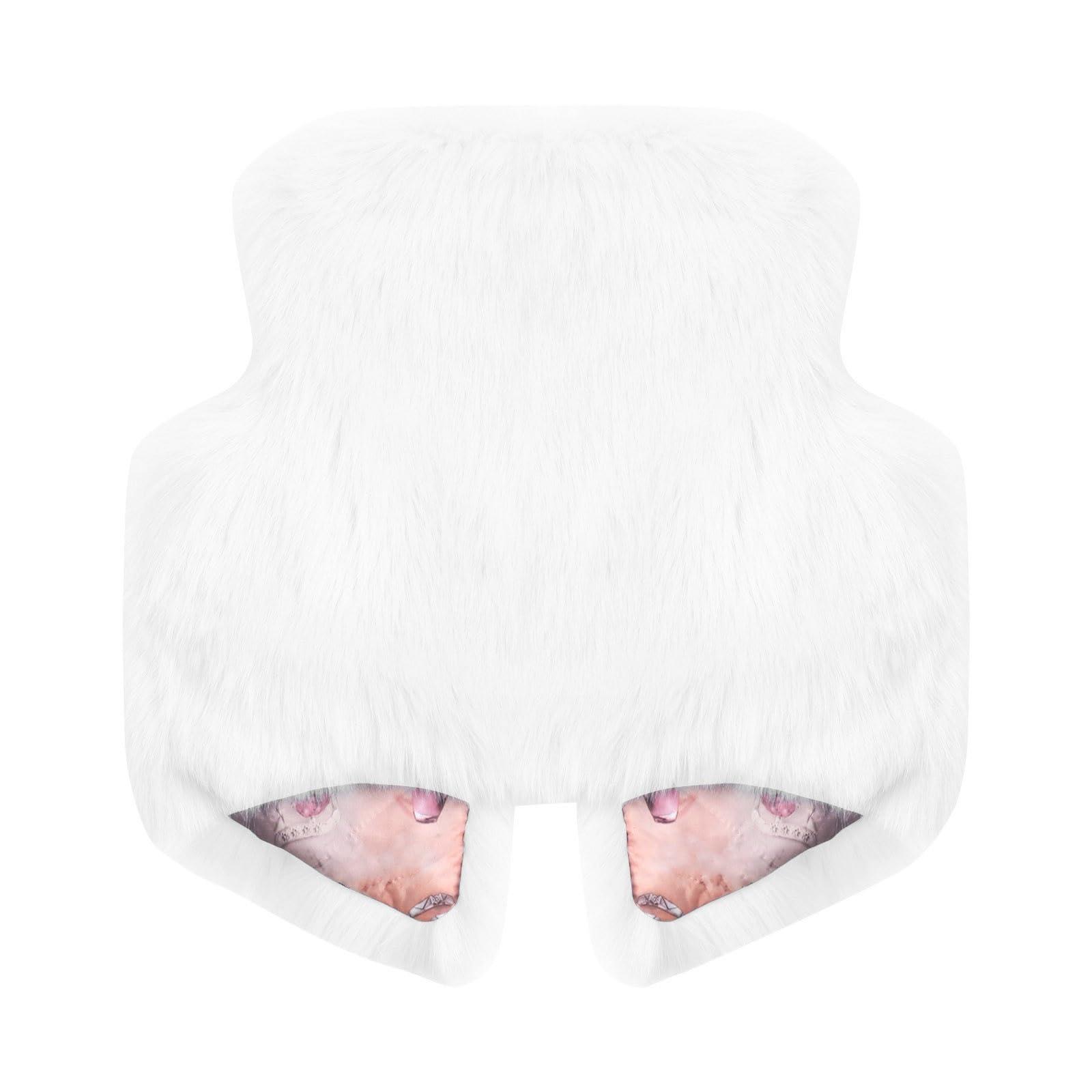 NineFit Basics Little Girls' Faux Fur Vest Coat Jacket Outerwear Toddler Baby Girls Winter Waistcoat Thick Warm (White, 6-7 Years)