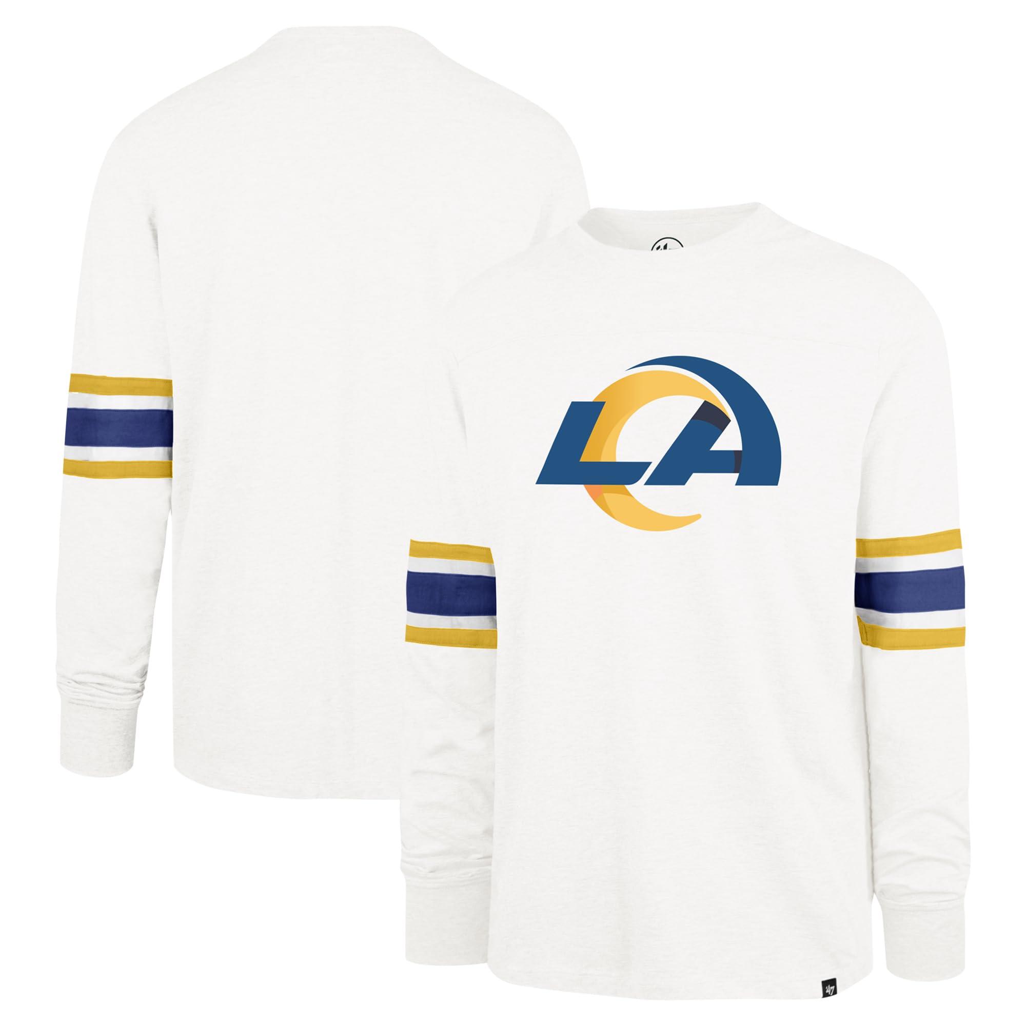 47 47 Men's White Los Angeles Rams Gridiron Premier Brex Long Sleeve T-Shirt