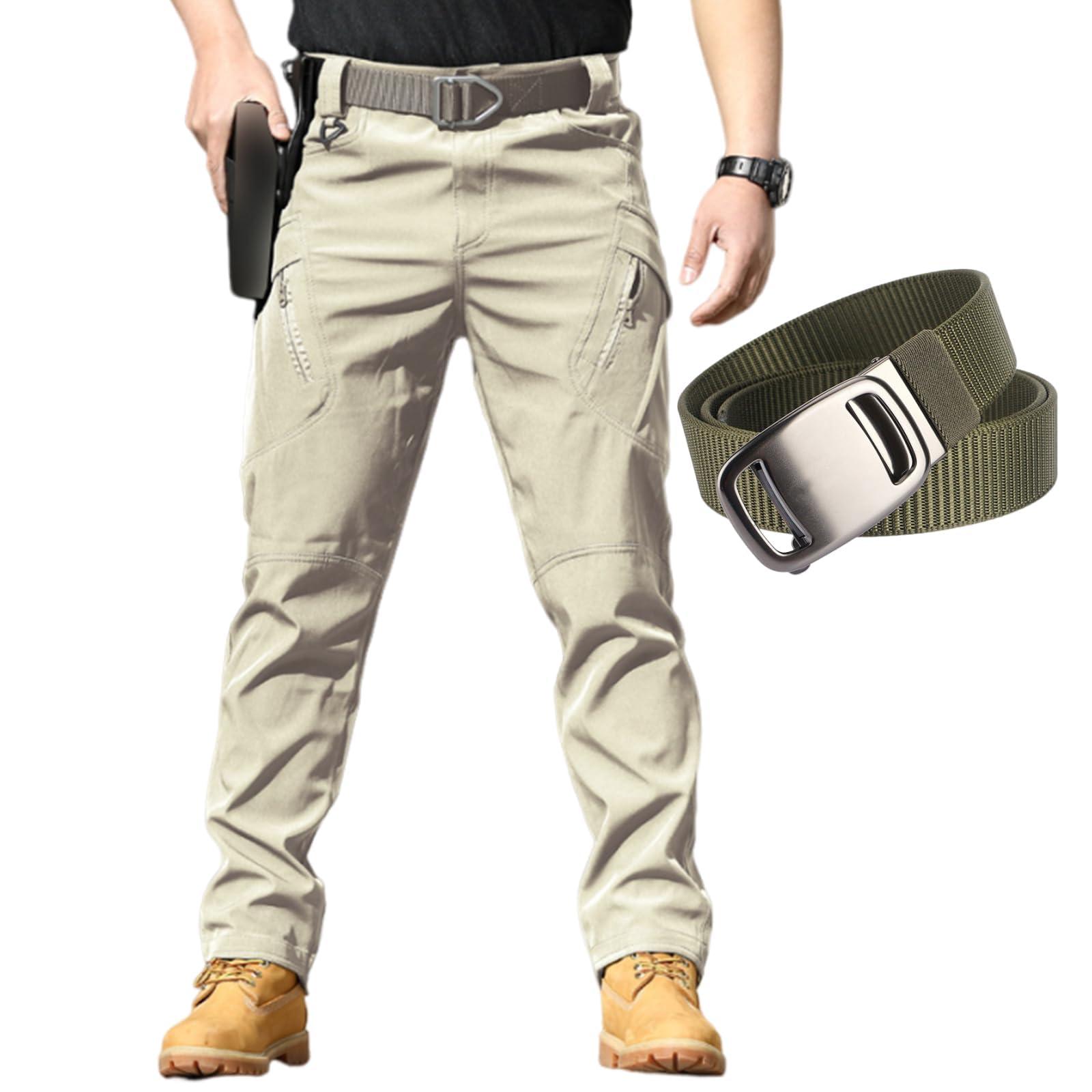 huyantie Kyayu Tactical Pants Waterproof,Men\'s Gotosleeps Pants,Outdoor Military Combat Lightweight Cargo Trousers (Khaki,M)