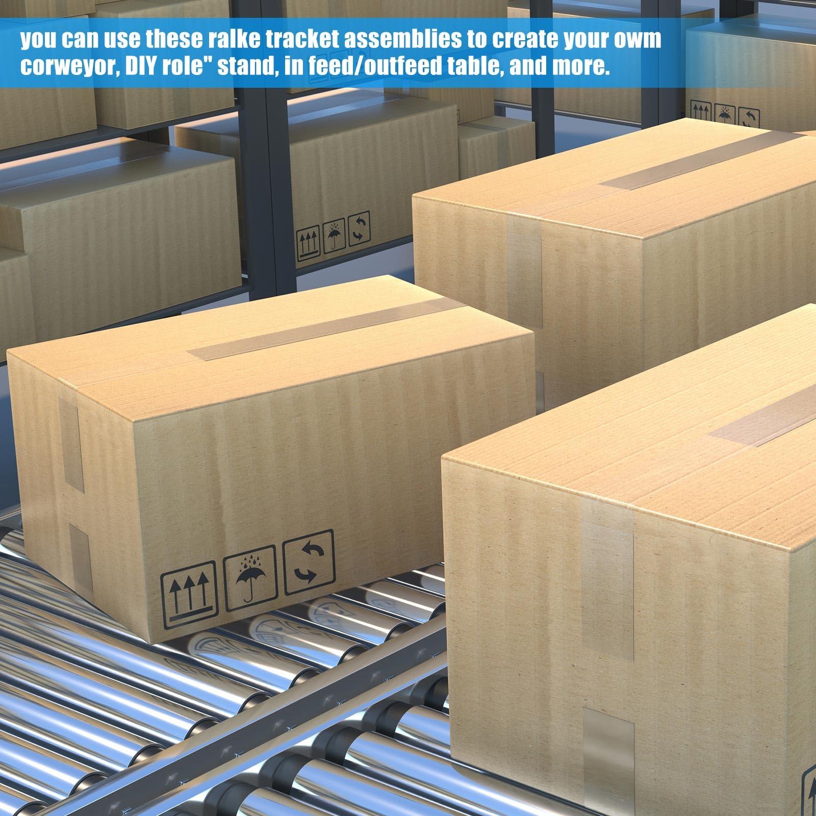 Therwen Therwen Pack of 2 Boat Trailer Roller with Bracket Set Conveyor Rollers 1.5" Diameter Kayak Roller Metal Roller with Bracket for Transporting Raft Industrial Use (Silver, 16'' Long)