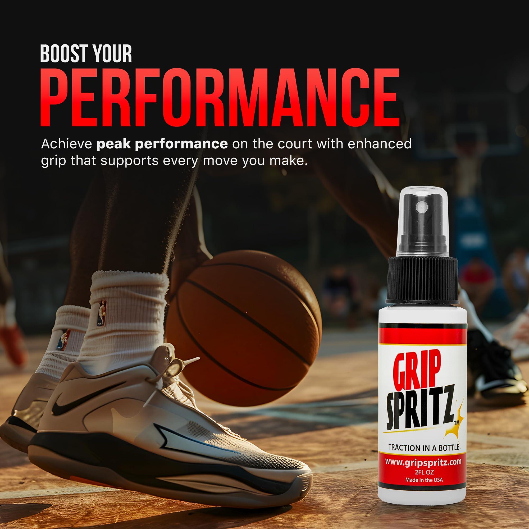 Grip Spritz Grip Spritz - Basketball Court Shoe Grip Spray - Shoe Traction Enhancer - Elongates Shoe Life and Increase Performance - Year Round Bundle - Two Bottles of Sneaker Grip Spray Towel Clear