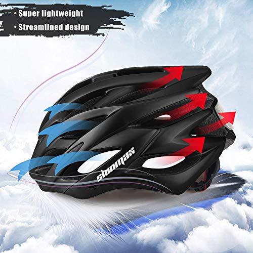 Basecamp Basecamp Bike Helmet for Men Women with LED Safety Light Removable Sun Visor Lightweight Bicycle Helmet Adjustable Breathable Mountain & Road Cycling Helmets for Adult (BC-10)
