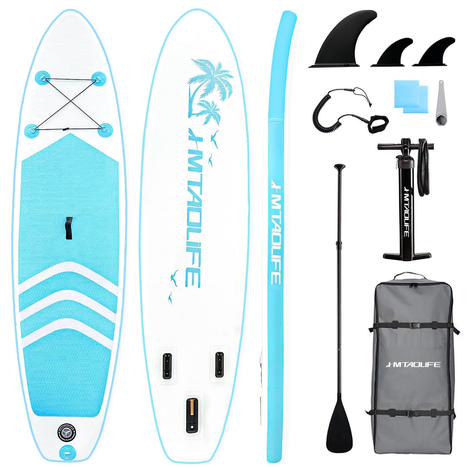 Hmtaolife Hmtaolife Inflatable Stand Up Paddle Board, Inflatable Paddle Board with SUP Paddle Board Accessories, Non-Slip Comfort Deck for Youth and Adults
