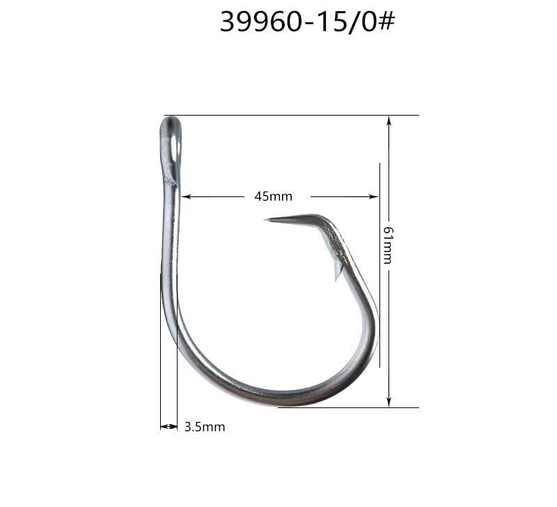 Cuoyuqie Cuoyuwie 20pcs Tuna Circle Hook Stainless Steel Saltwater Fishing Hooks Big Game 10/0-24/0 (10/0 20pcs)