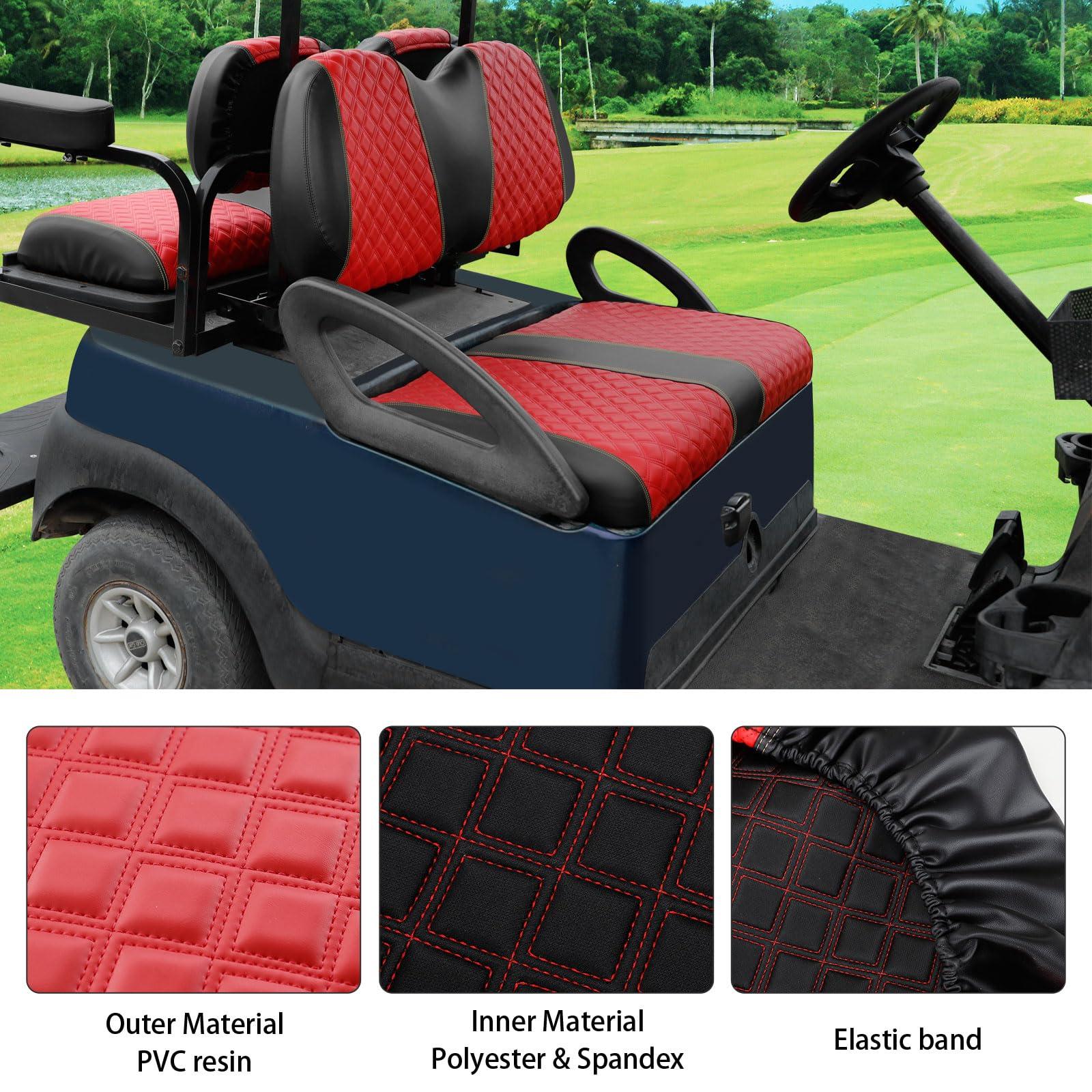 Roykaw Roykaw Golf Cart Seat Covers Kit Fit for Club Car Precedent OEM Ordinary Seat Cushion, Marine Grade Vinyl Material/More Soft and Comfortable, Breathable & Easy to Clean