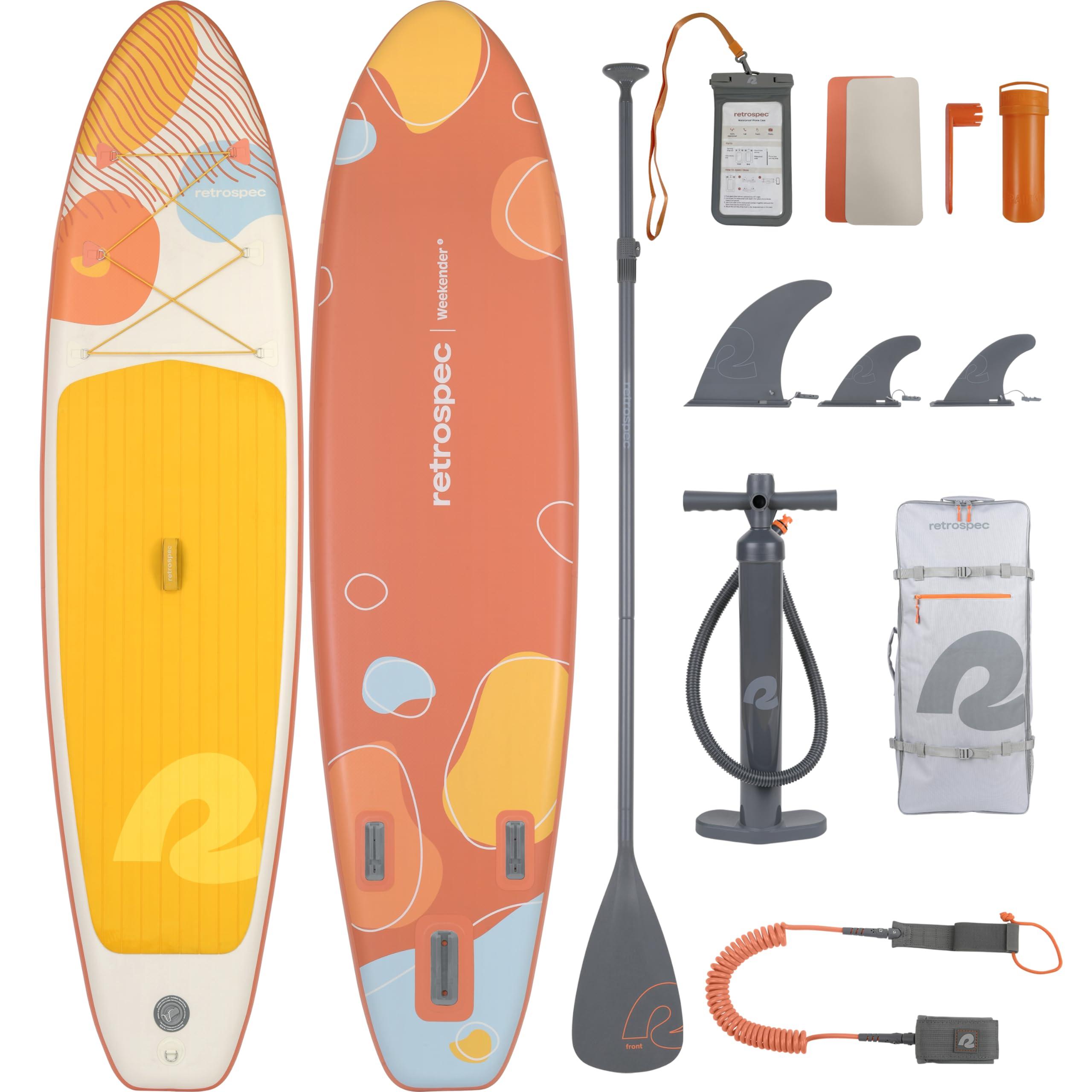 Retrospec Retrospec Weekender Inflatable Paddle Board with Beach Accessories - 10'6" X 32in SUP Board, Textured Deck Pad, Pump & Travel Bag - Lightweight iSUP