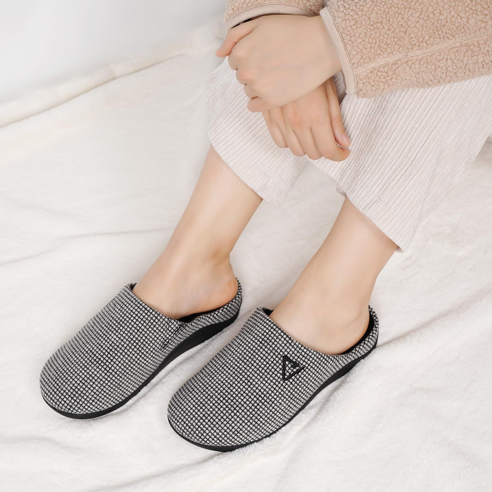 V.Step V.Step Women's Men's Orthopedic Slippers, Arch Support, Plantar Fasciitis Pain Relief, Indoor Outdoor, Black, Size 8 Women/7 Men