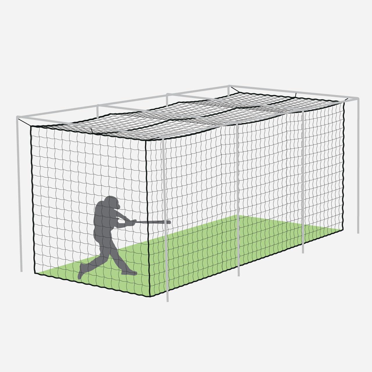 Net World Sports Fortress Baseball Batting Cage Nets | Heavy-Duty HDPP Fully Enclosed Baseball & Softball Cage Netting [14 Sizes & 3 Grade Options]  NET ONLY (20 x 8 x 8, 42)