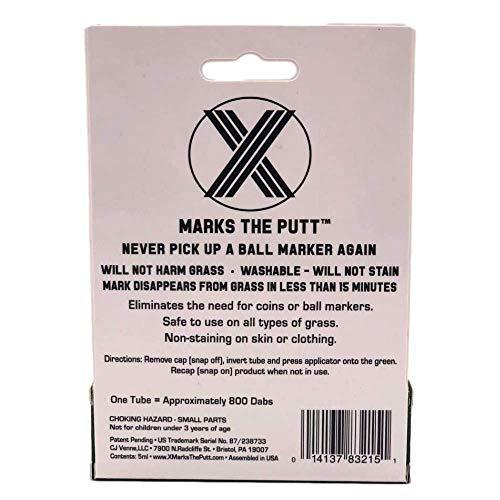 X Marks the Putt X Marks the Putt- Innovative Golfing Ball Marker for Putting Green | Does NOT HARM Grass | Blue Colorant Will Mark Your Spot & Disappear in 10 Min.