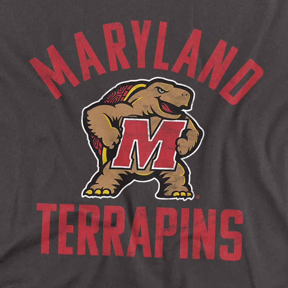 University of Maryland University of Maryland Official UMD Terrapin Logo Unisex Adult T-Shirt, Charcoal, Large
