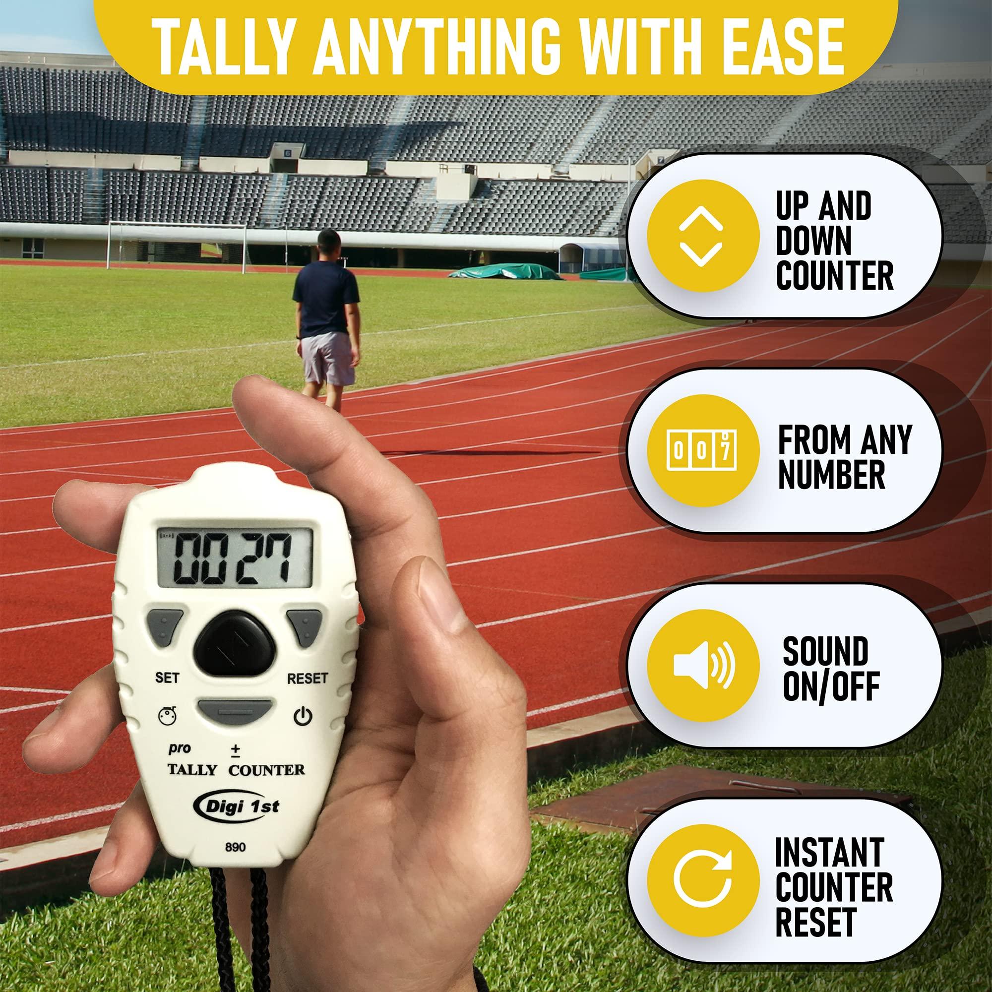 Digi 1st Digi 1st TC-890 Digital Tally Counter, Electronic Up Down Clicker Counter, Add/Subtract People Counter, Handheld Pitch Counter for Golf, Lap & Knitting (1-Pack)