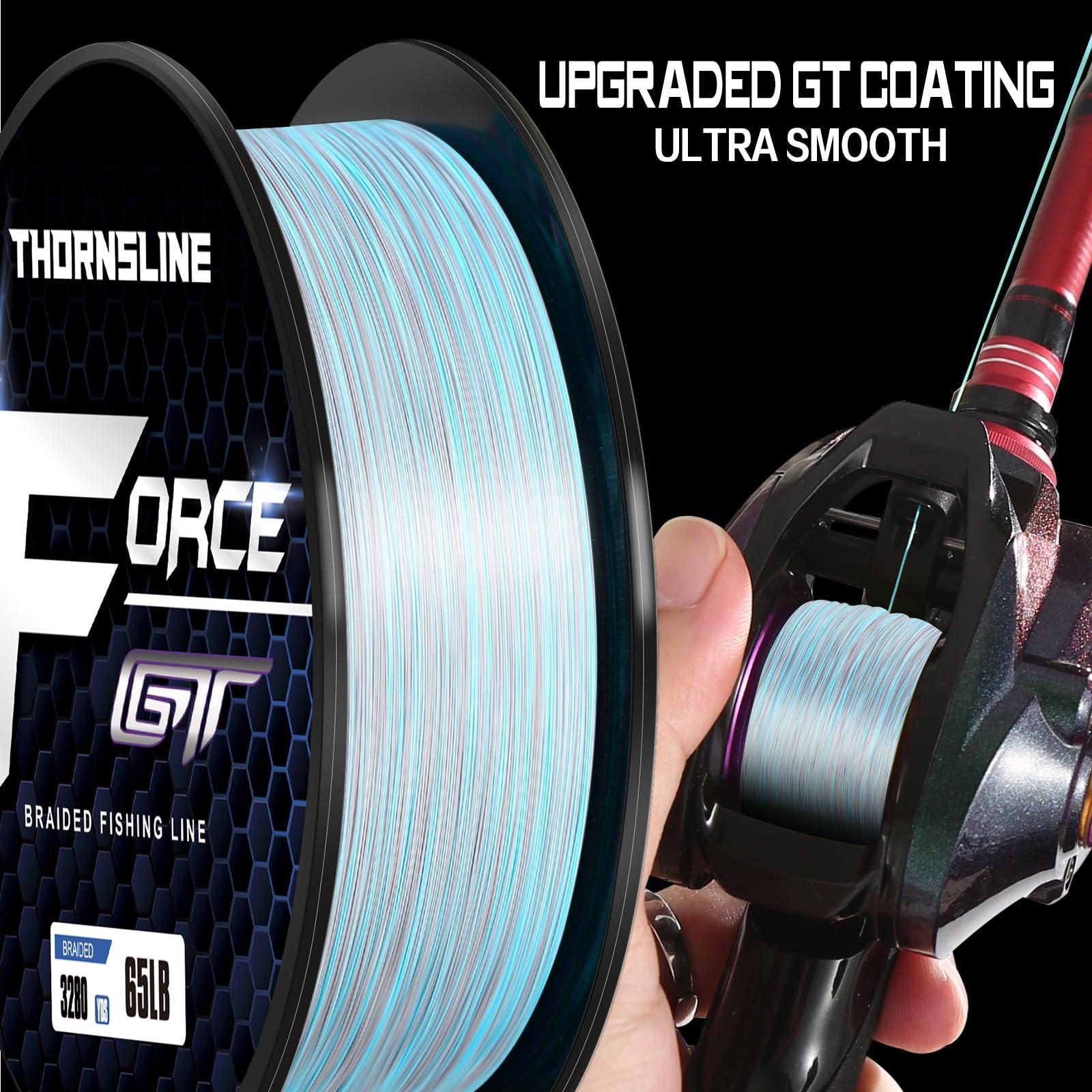 ThornsLine ThonrsLine Force Braided Fishing Line - Incredible Abrasion Resistant Braided Lines for Saltwater or Freshwater - Camo Design Braid for Extra Visibility