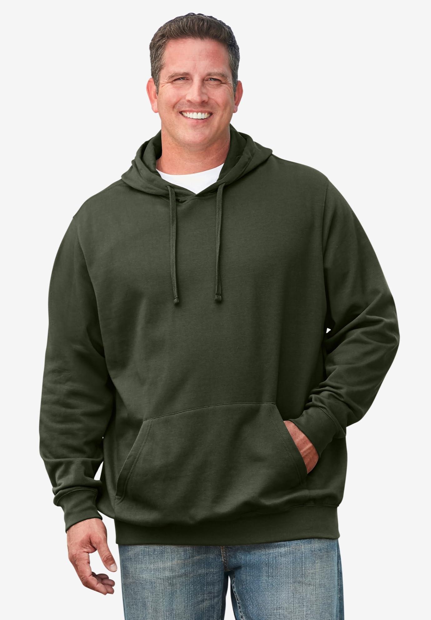 KingSize KingSize Men's Big & Tall Ultra-Comfort Fleece Pullover - 4XL, Deep Olive