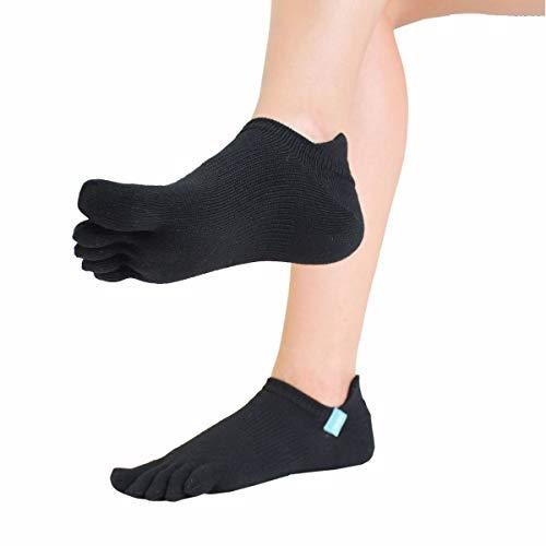 TOETOE ToeToe Running Anklet Toe Socks-Black-S