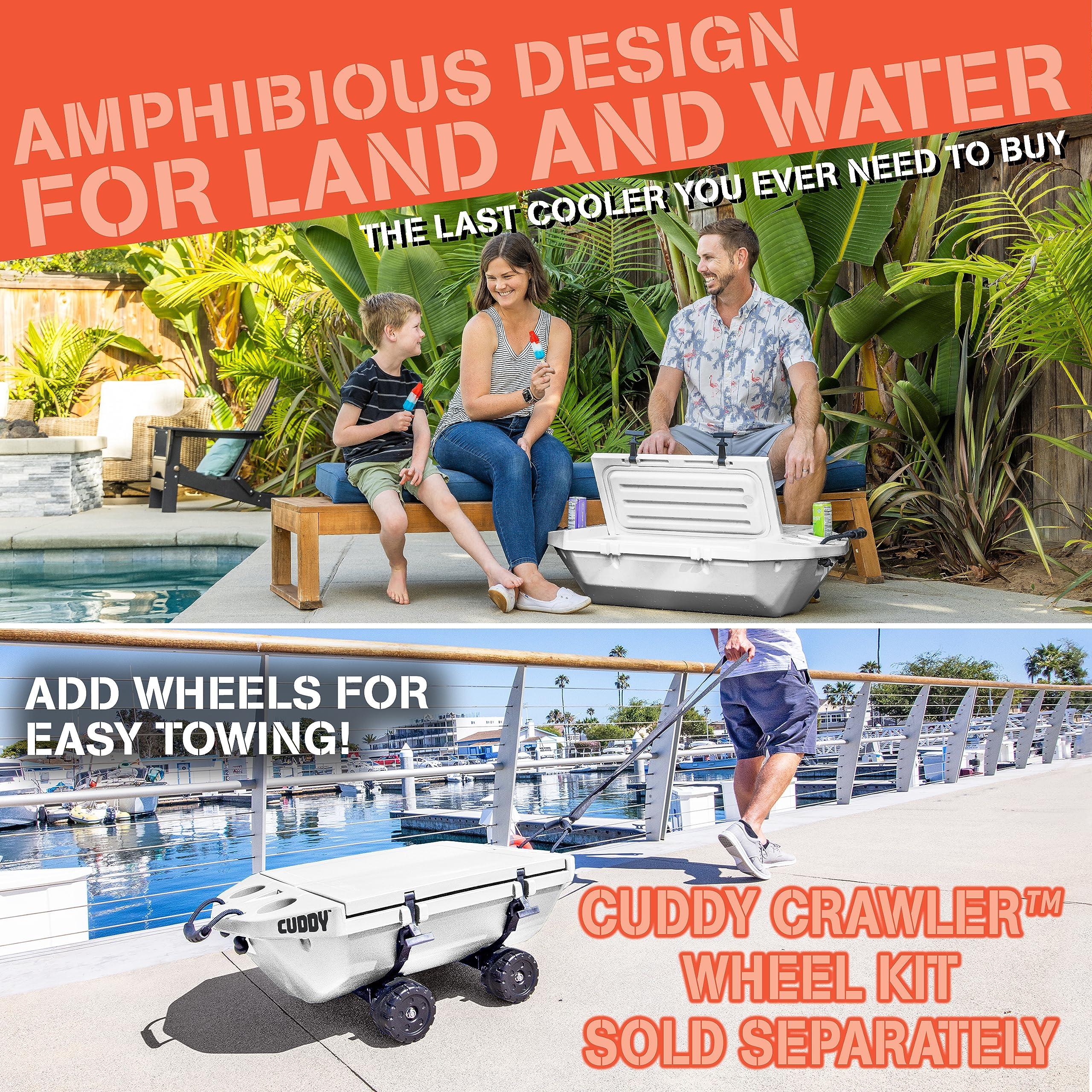 GoSports Outdoors CUDDY Floating Cooler and Dry Storage Vessel for Land & Water 40QT Great for River, Beach, Kayak, Pool, & Lake - White