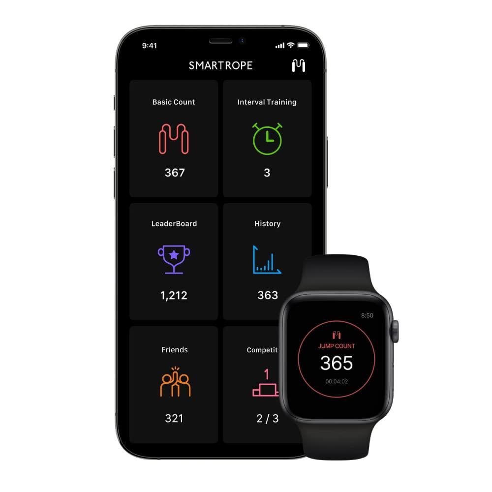 TANGRAM [Tangram Factory] Smart Rope - LED embedded Jump Rope (Red, Medium)