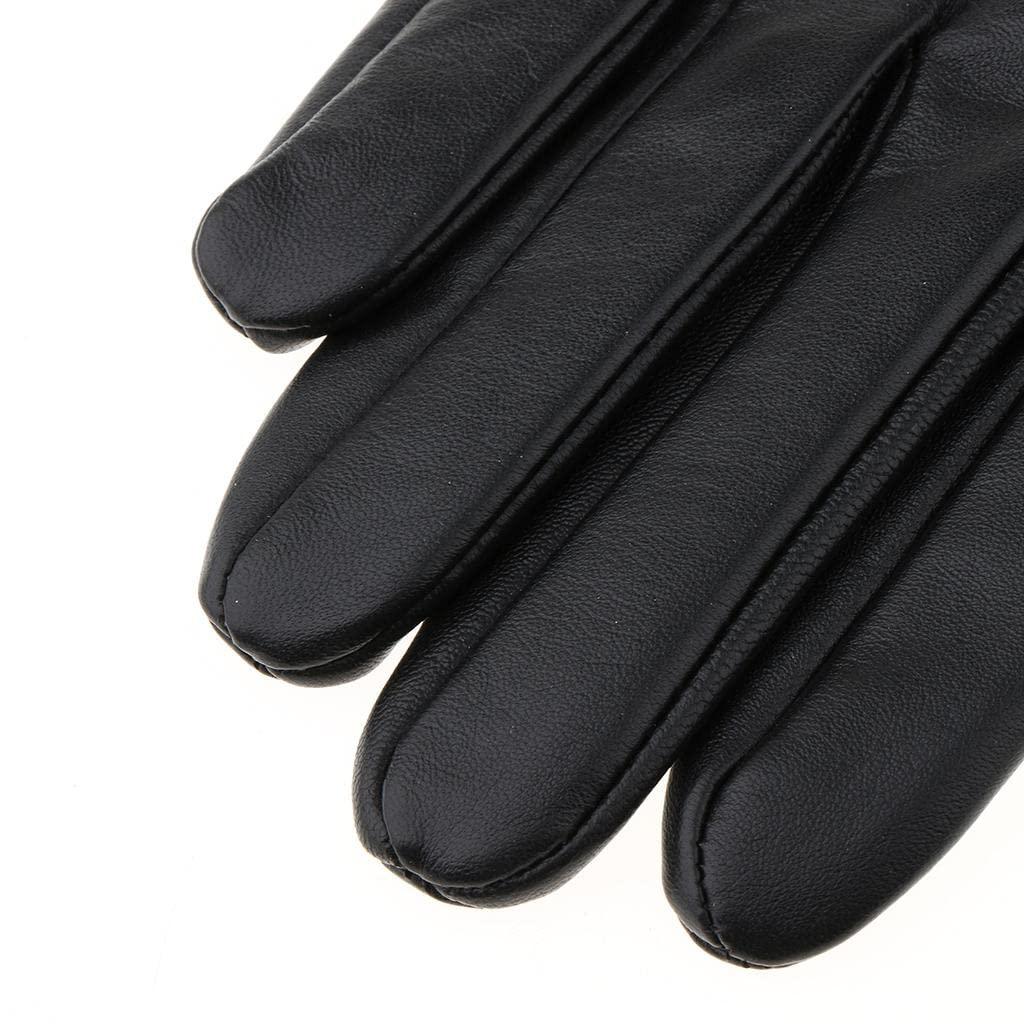 pistro pistro Mens Vintage Leather Driving Gloves Lined Screen Touch Drive Gosling Gloves - Black, L