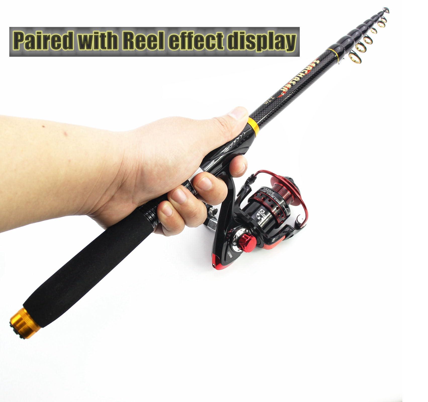 Cuoyuqie Cuoyuqie 1.8m-3.6m Carbon Telescopic Fishing Rod M Power Ultralight Travel Casting Rods (2.4m/7.8ft)