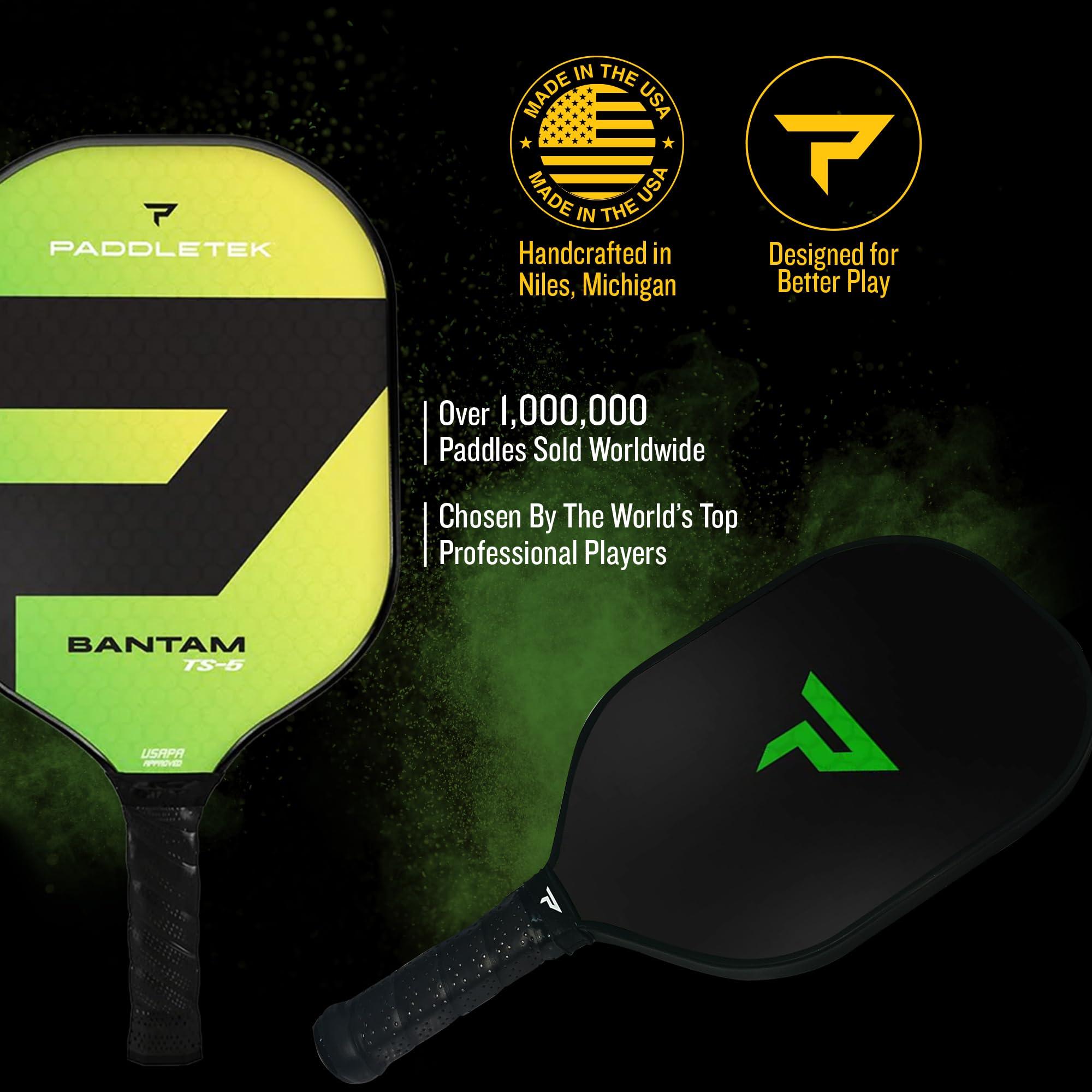 Paddletek Paddletek Bantam TS-5 Pickleball Paddle | Professional Pickleball Paddles with Honeycomb Core, Textured Fiberglass Epoxy Hybrid Surface, Bantam PolyCore & High Tack Performance Grip | USAPA Approved