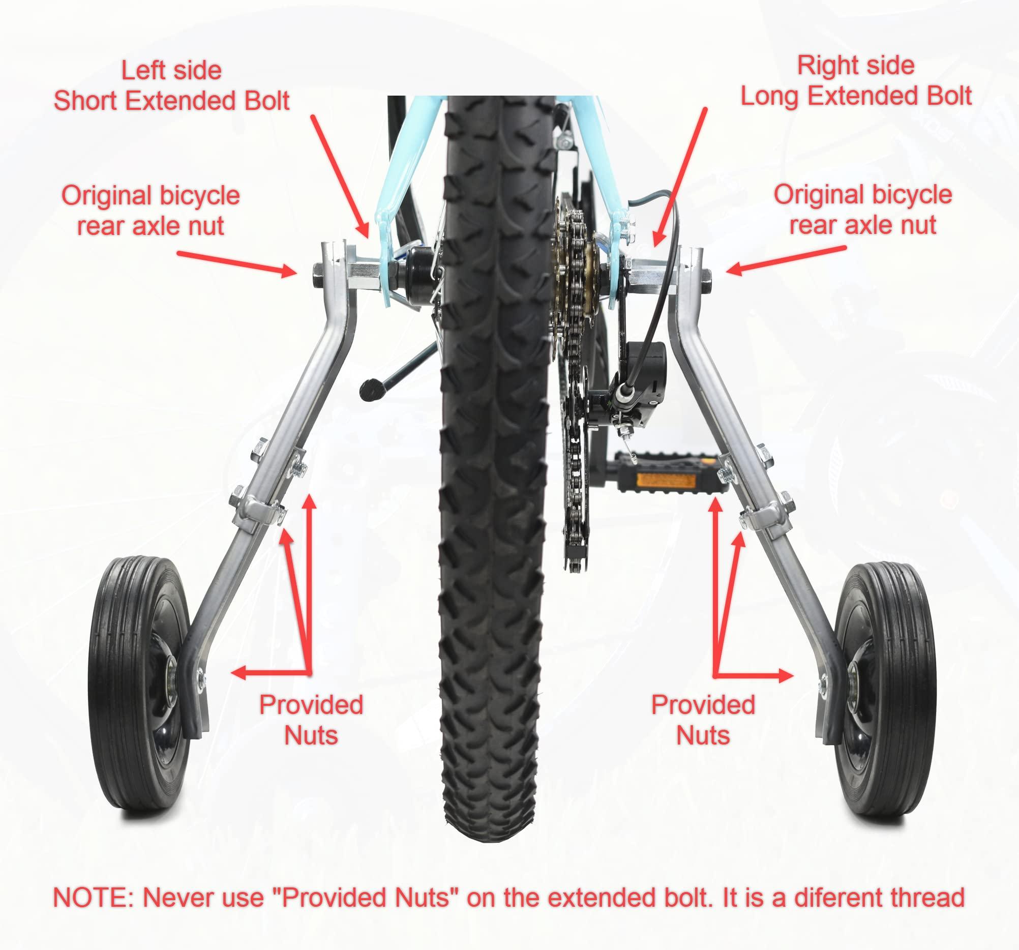 FXXX Adult Heavy-Duty Adjustable Training Wheels for 24-29 Inch Bicycles - Perfect for Safe Learning and Smooth Rides!
