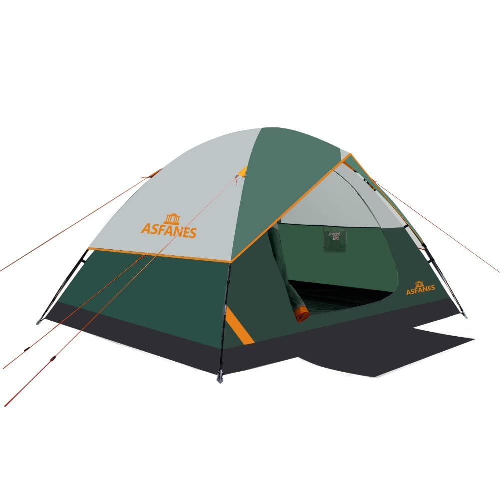 ASFANES ASFANES 4 Person Waterproof Tents for Camping Easy Setup Outdoor Portable Backyard Camping Tents Suitable for Car, Backpacking, Hiking, Picnic or Fishing, Army Green