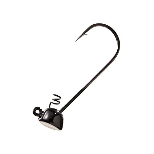 Buckeye Lures BUCKEYE LURES Spot Remover Magnum Jig Head with Heavy-Duty Spring & Sharp Nickel Hook for Soft Plastic Bass Fishing Baits, 5 Pack, Black, 5/16 oz