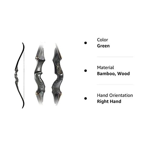 Obert Obert Original Black Hunter Takedown Recurve Bow 60inch with Bamboo Core Limbs Archery Hunting Target Practice
