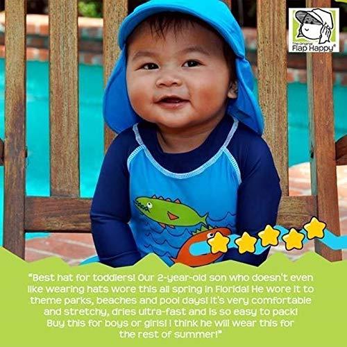 Flap Happy Flap Happy Baby Sun Hat - UPF 50+ Swim Hat with Neck Flap for Sun Protection, Floats on Water, Recycled Fabric - Red, X-Large