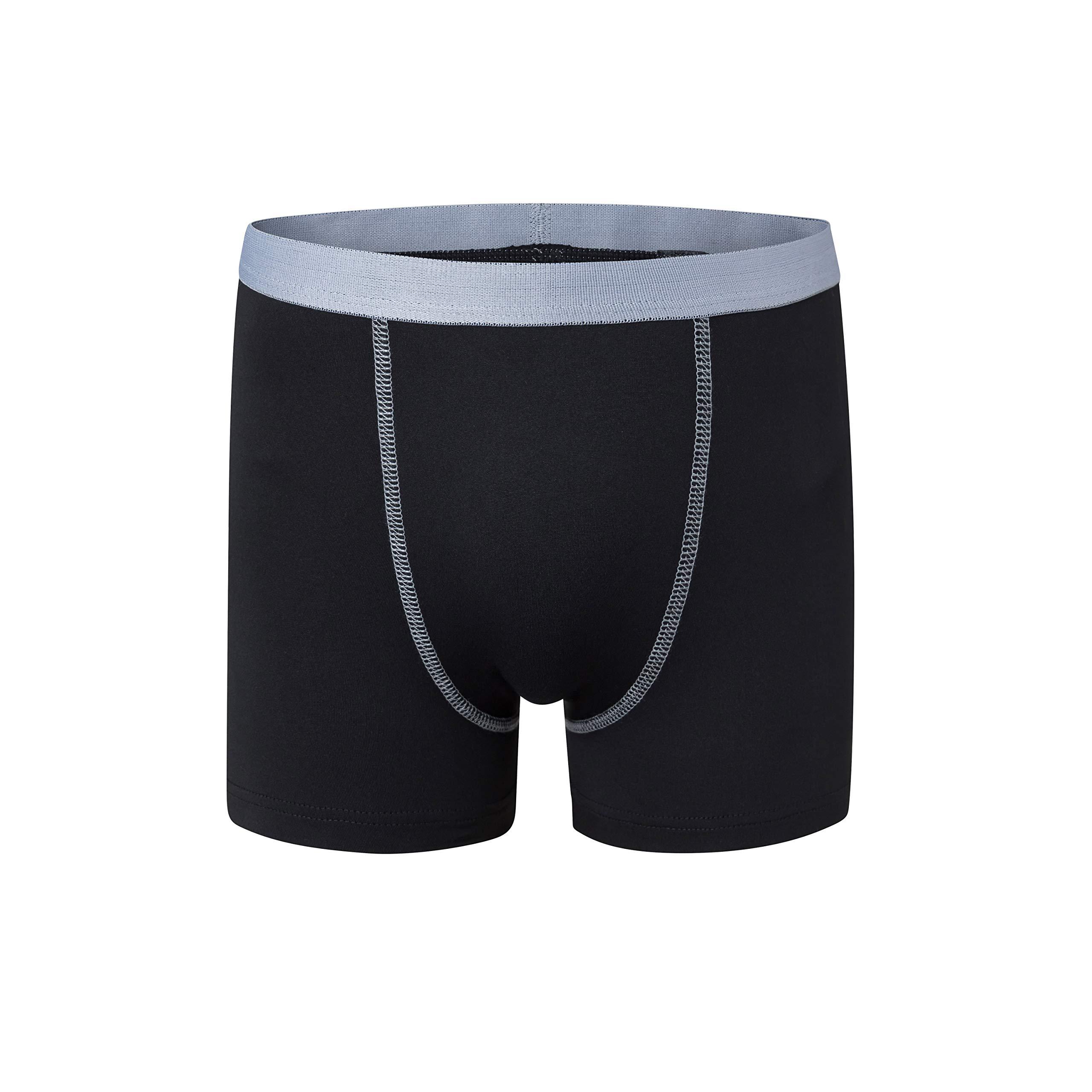 Terramar Terramar Boys' Standard Silkskins Boxer Brief (4-Pack Underwear), Black/Black/Black/Black, Large